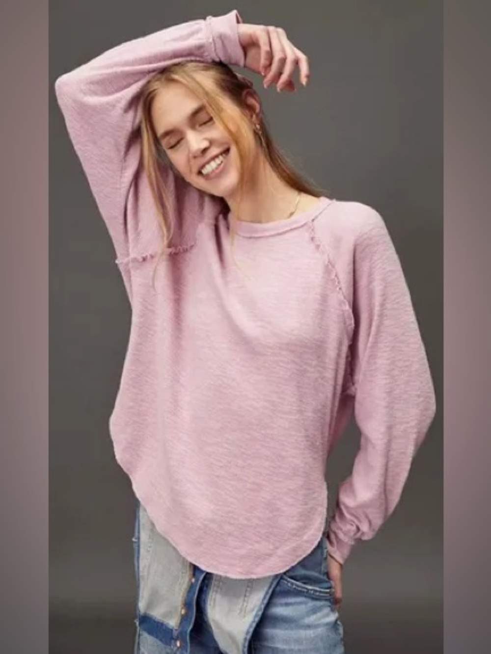 ANTHROPOLOGIE PILCRO Diana Ruffled Raglan Sleeve Pink Top extra large
